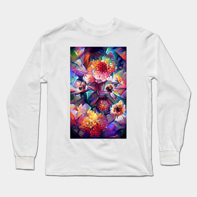 Flower Kaleidoscope Long Sleeve T-Shirt by Dturner29